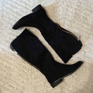 Tall Boot With Back Faux Gold Zipper